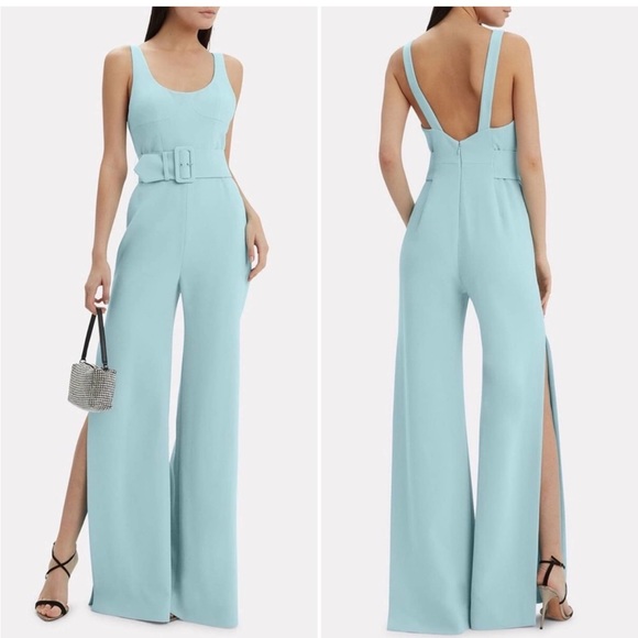 Jonathan Simkhai Belted Crepe Jumpsuit White Wide Leg - Picture 7 of 10